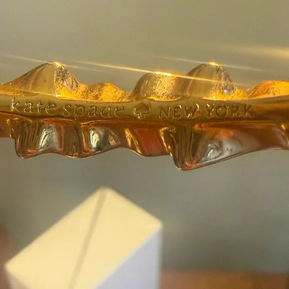 Kate Spade Gold-Tone Ruffle Hinged Bangle Bracelet - Picture 6 of 7